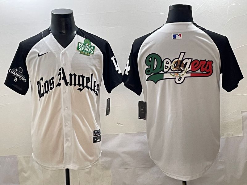 Men 2025 Los Angeles Dodgers Blank White black Five generations Joint Name Nike MLB Jersey style 5263->los angeles dodgers->MLB Jersey